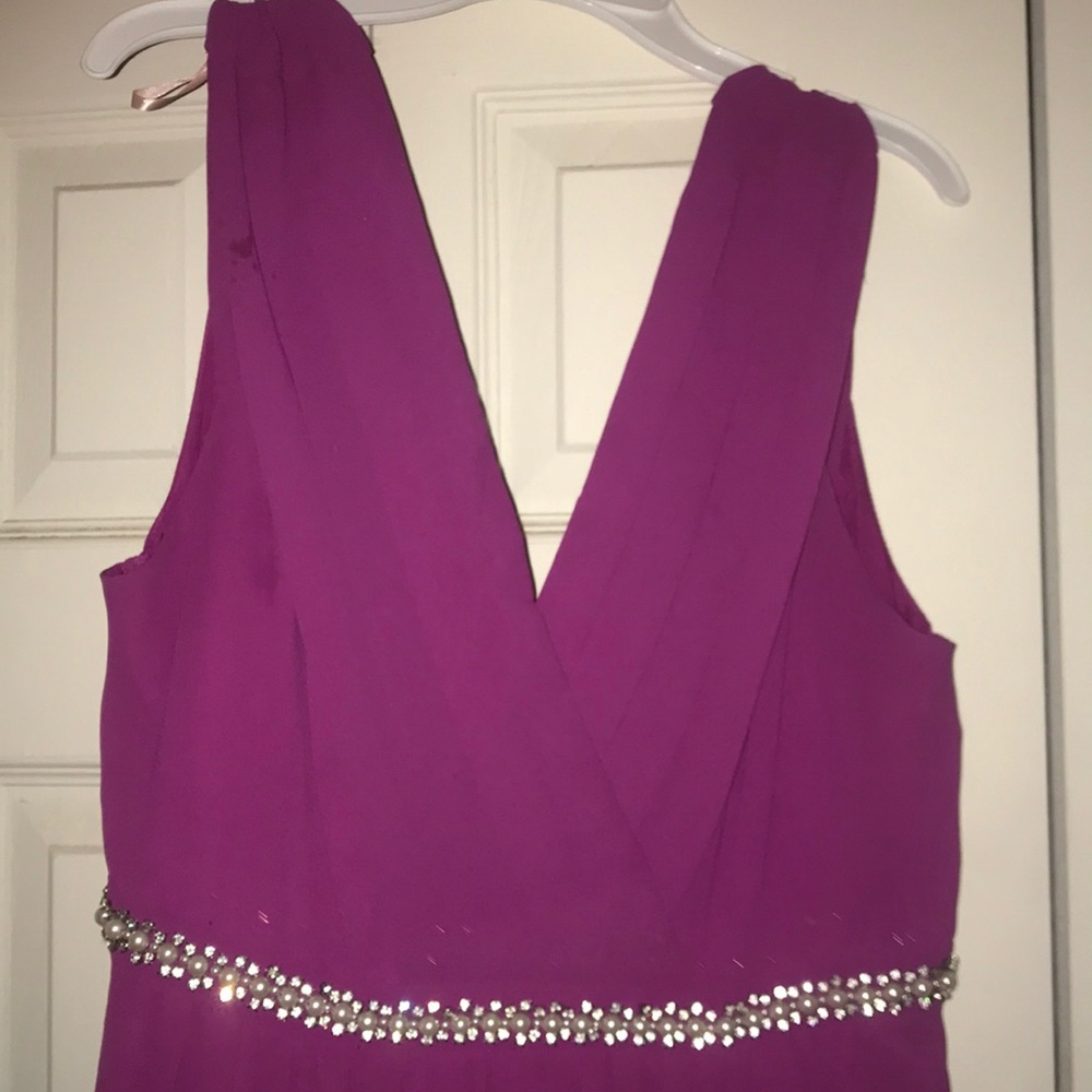 Floor length purple dress